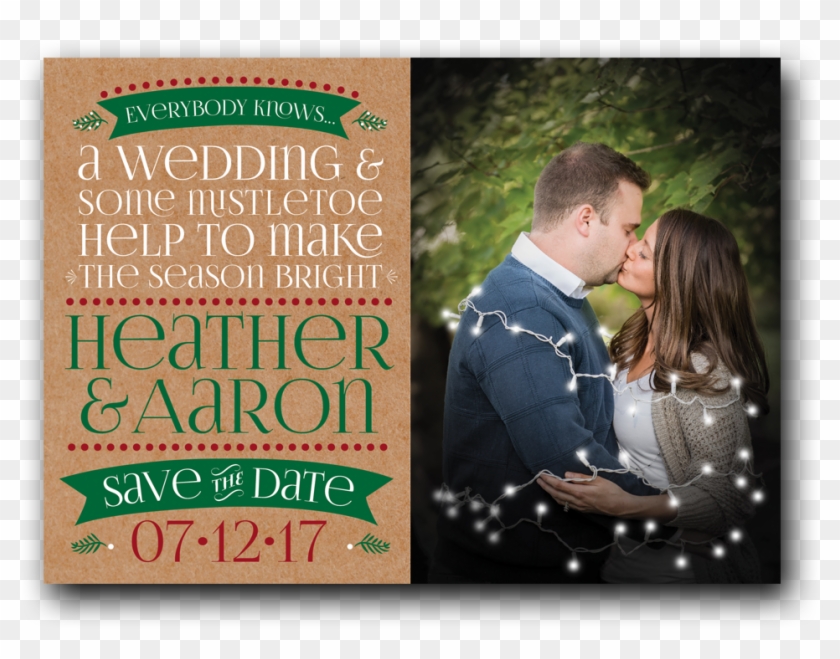 A Wedding And Some Mistletoe Save The Date Clipart #1791057