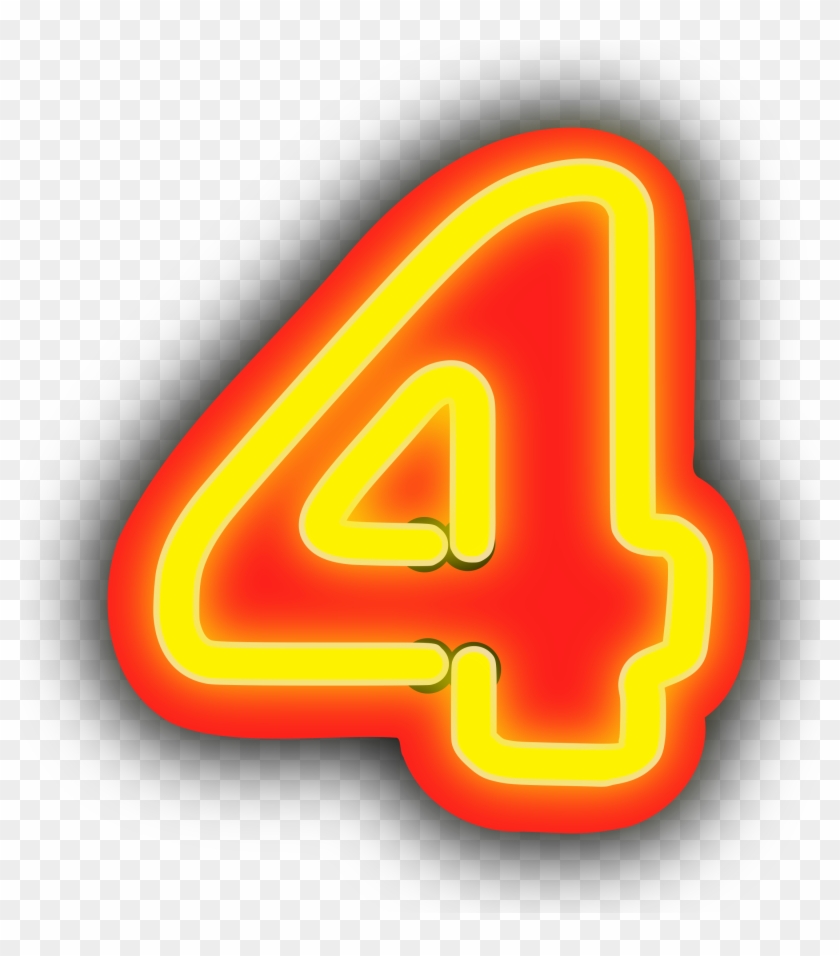 This Free Icons Png Design Of Neon Numerals-4 Clipart