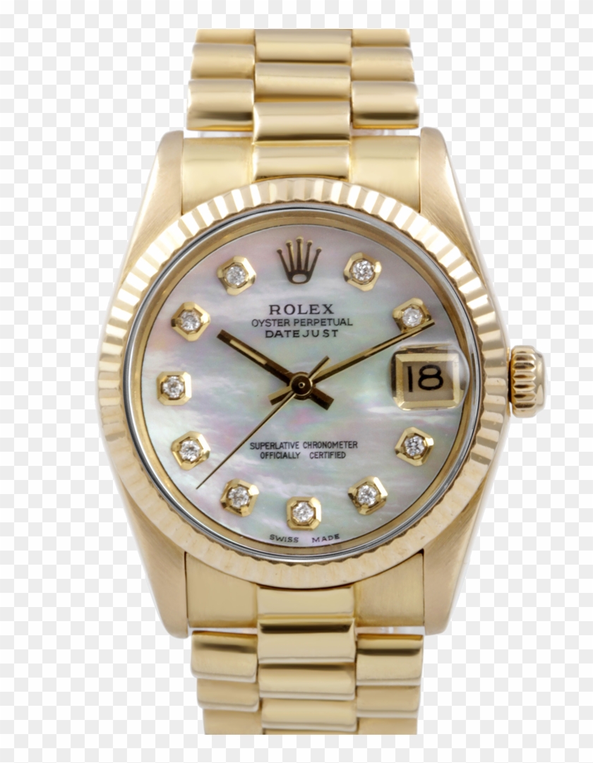 Pre-owned Rolex Midsize Yellow Gold President Watch - Rolex Women Yellow Gold Clipart