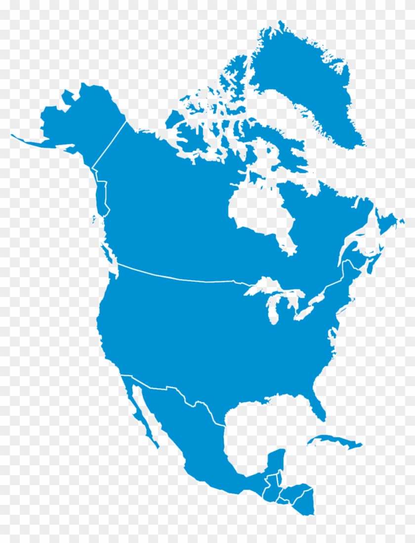 North-america - North America With Labels Clipart #1791941