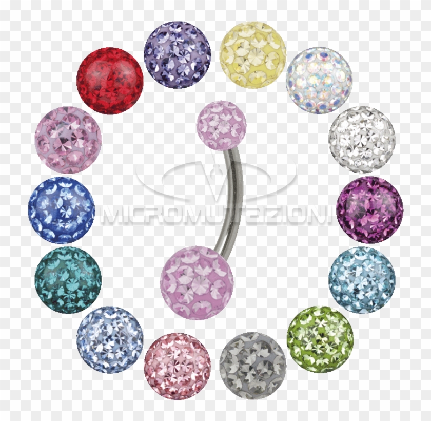 Titanium Bananabell With Crystal Ball Navel - Crystal Clipart #1792115