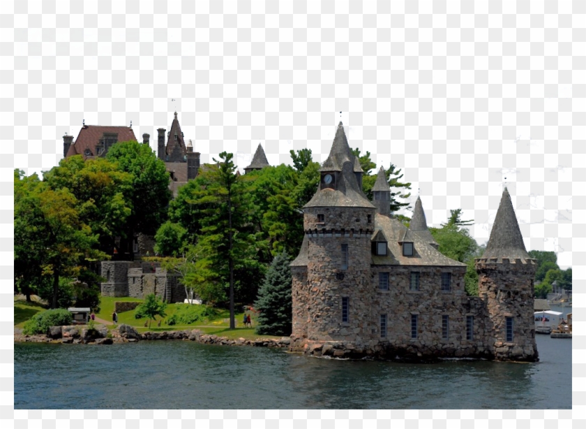 Walking By Chalets By The River Png Image - Boldt Castle Clipart