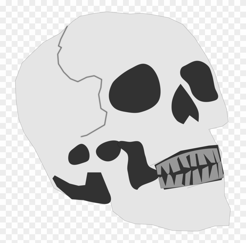 Skull And Crossbones Human Skeleton - Clipart Skull Head Small - Png Download