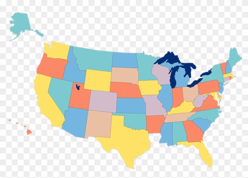 Usa Map - Map Of The United States Empty Clipart