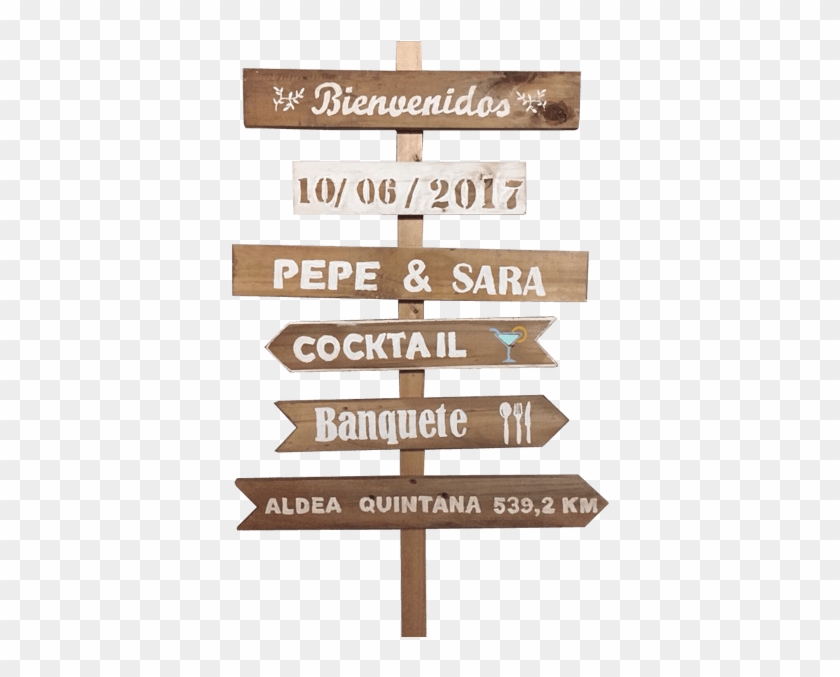 Cartel De Madera Flechas Boda - Sign Clipart #1793419