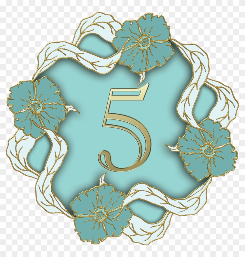 Number 5 Five - Floral Capital Letter N Clipart #1793473