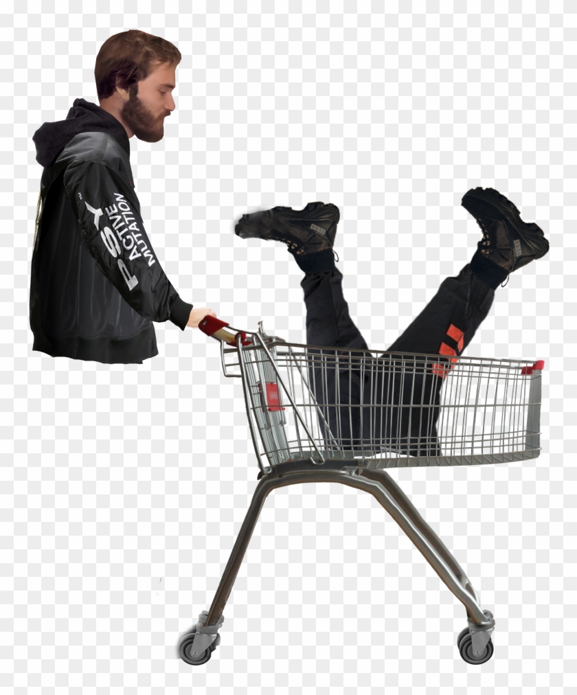 Hi-res Picture Of Pewdiepie - Pewdiepie With Shopping Cart Clipart