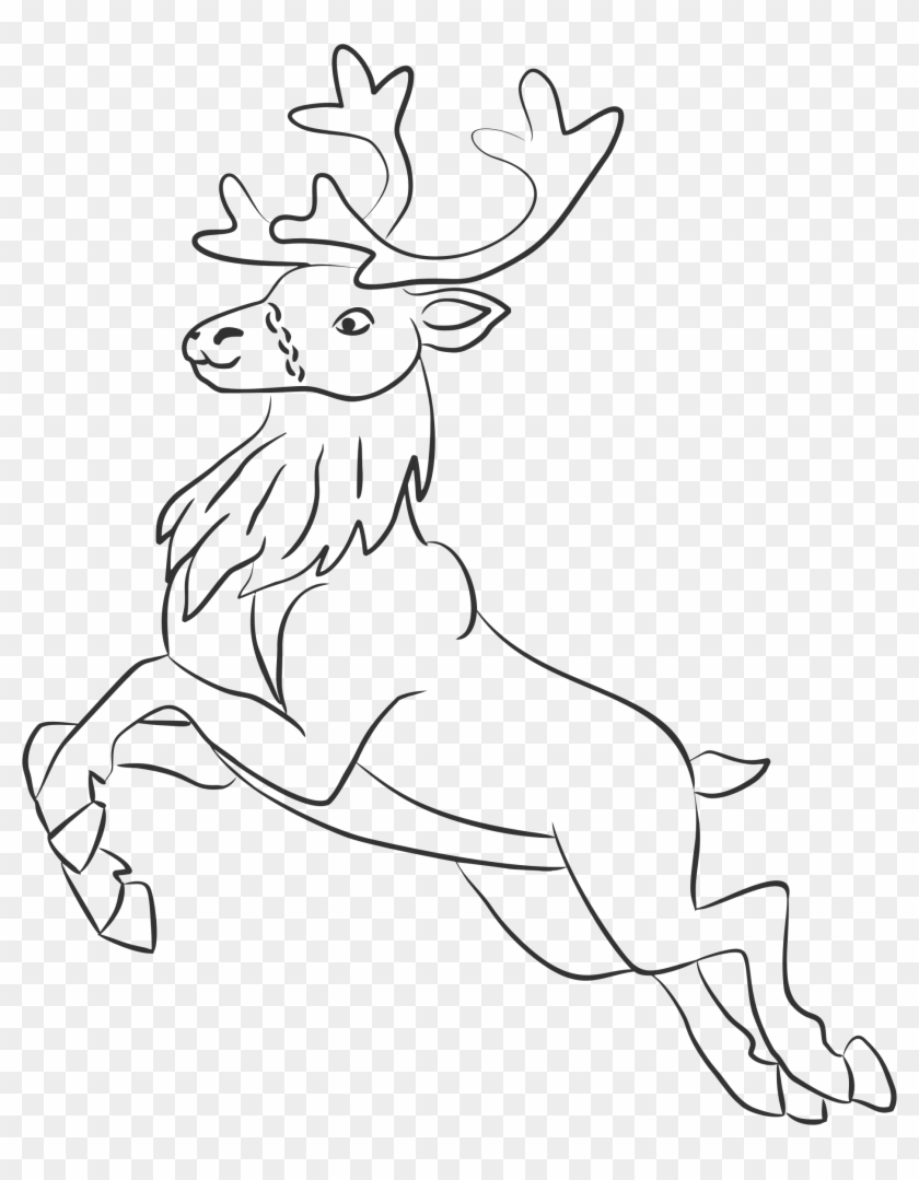 This Free Icons Png Design Of Reindeer Line Art Clipart