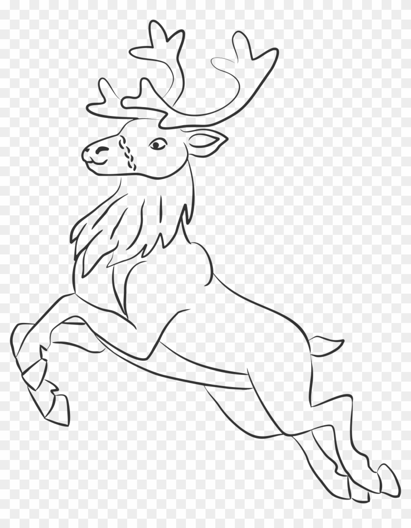 This Free Icons Png Design Of Reindeer Line Art Clipart #1795476