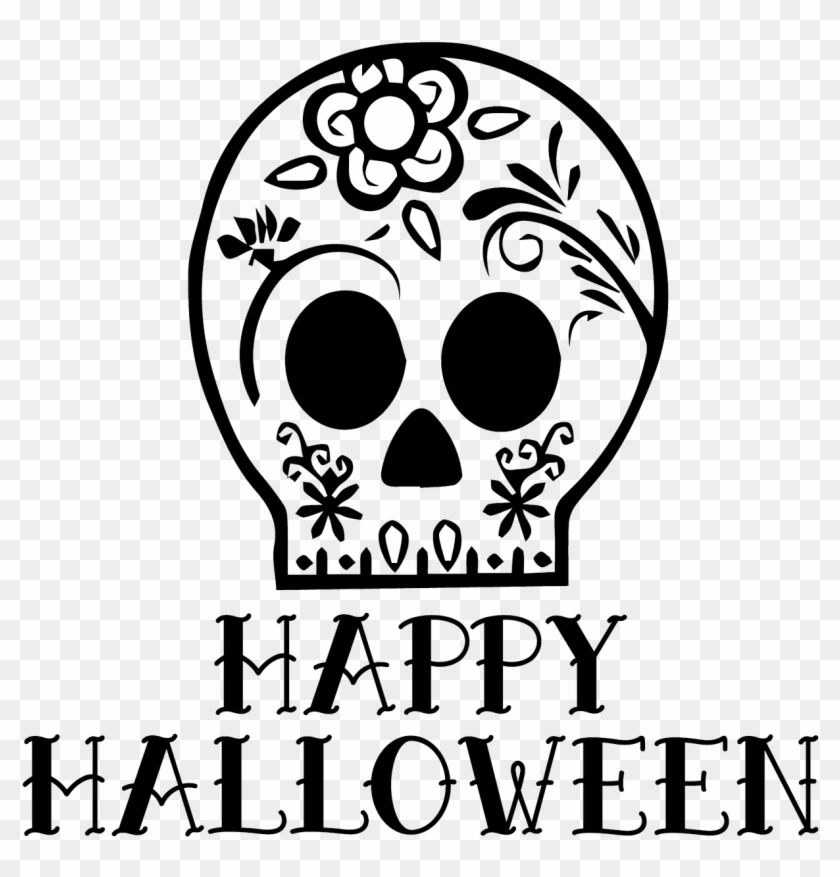 Skull Happy Halloween Stamp - Skull Clipart #1796561
