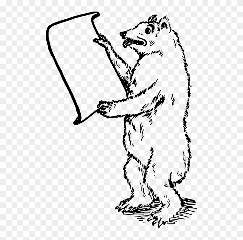 Polar Bear Clipart Line - Illustration - Png Download