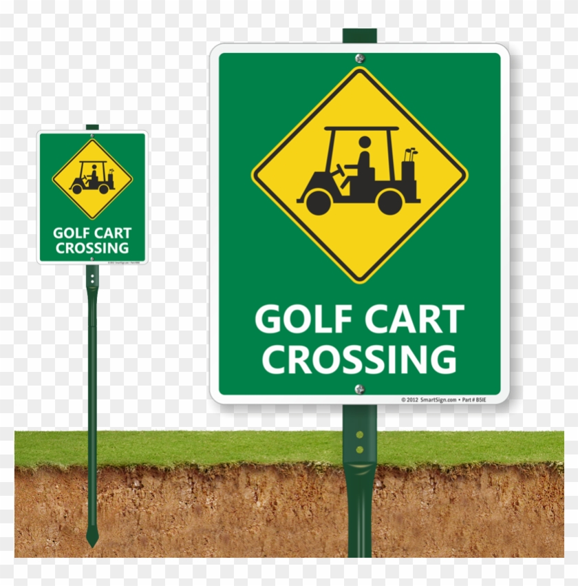 Golf Carts Crossing Sign - Please Keep Pets Off The Landscaping Clipart