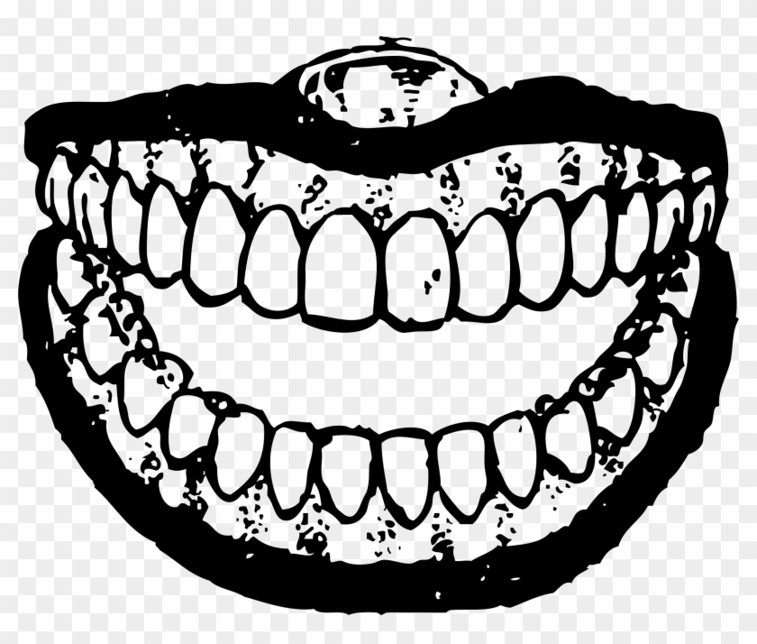 Brush Teeth Png Black And White - Teeth Black & White Clipart #1797876