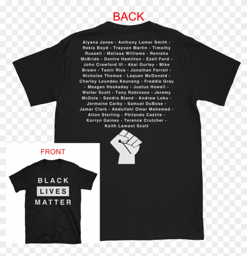 Black Lives Matter Shirt W Names Of Victims - T-shirt Clipart #1797918