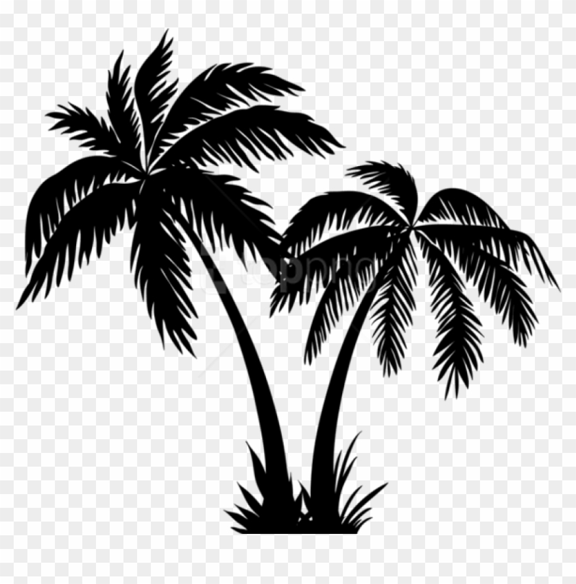 Free Png Palms Silhouette Png - Coconut Tree Line Art Clipart