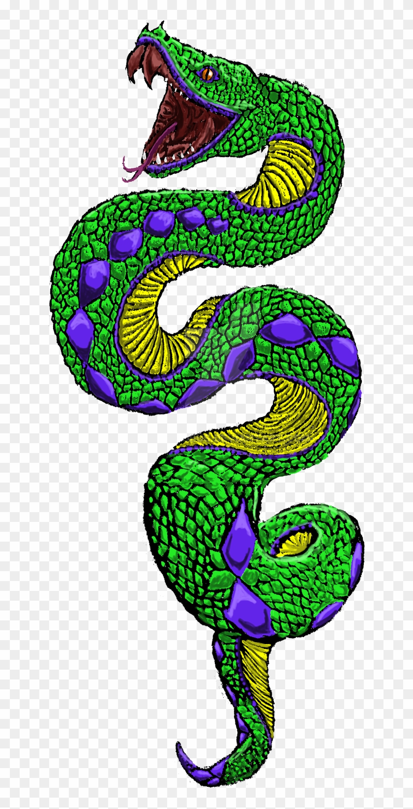 Snake Tattoo Clipart Modern - Green Snake Tattoo Design - Png Download #180138