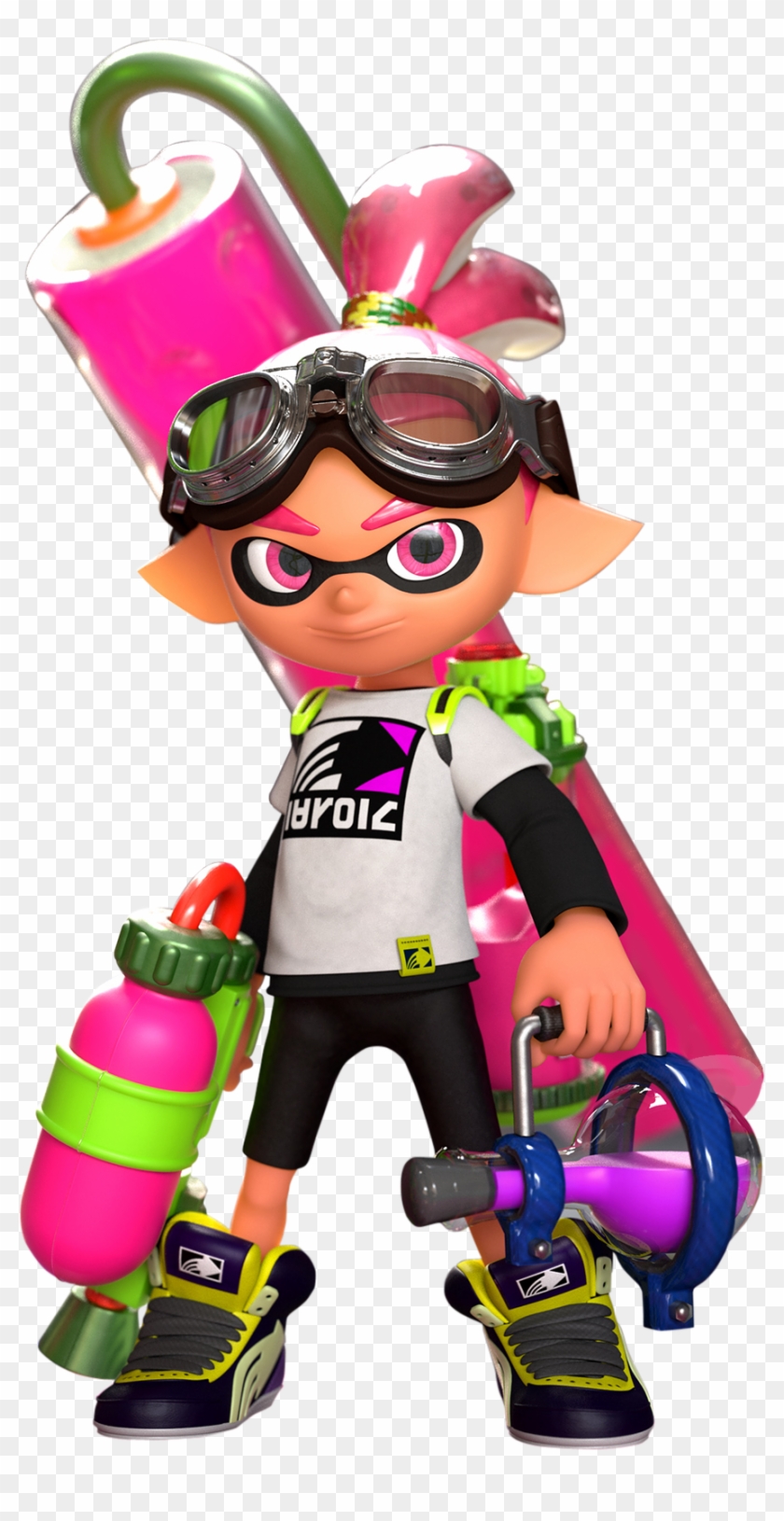 Splatoon Nintendo Characters, Nintendo Games, Splatoon - Splatoon Pink Inkling Boy Clipart