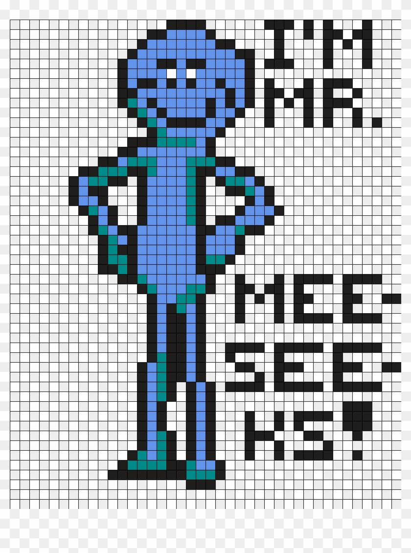 Rick And Morty Perler Bead Pattern - Mr Meeseeks Pixel Art Clipart #180462