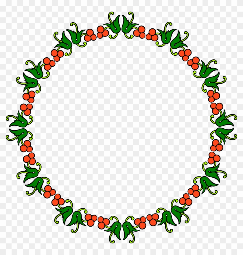 Clipart Berry Frame 2 Colour Black And White Leaf Clip - Circle Chain Png Transparent Png #180487
