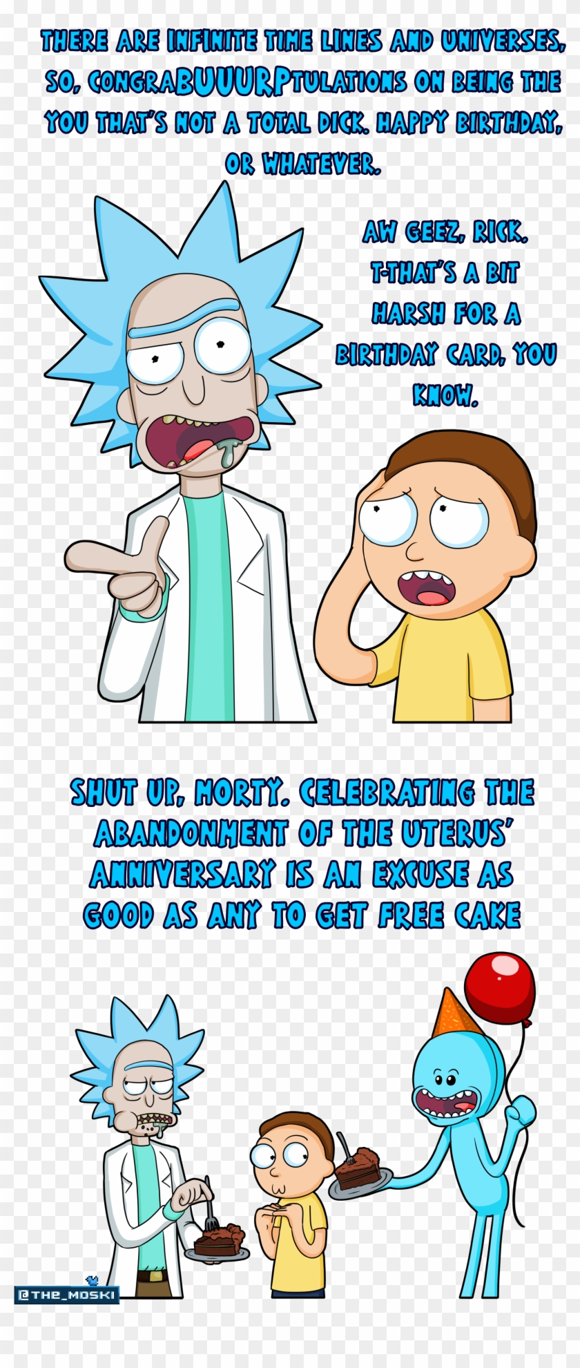 Rick And Morty Clipart Christmas Png - Rick N Morty Birthday Card Transparent Png