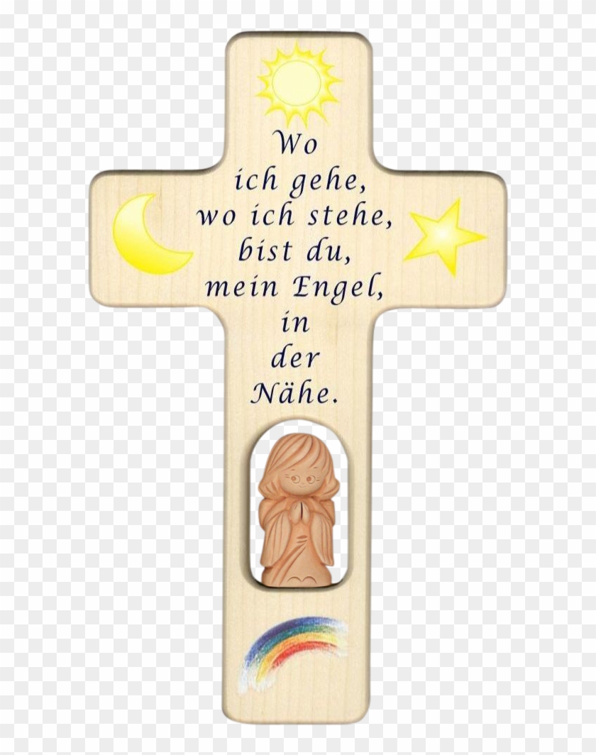 Wood Cross With Angel - Cross Clipart #180897