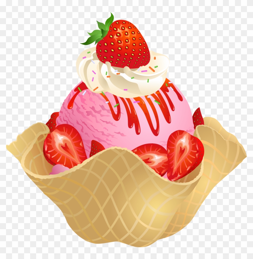 3954 X 3835 3 - Strawberry Ice Cream Png Clipart #182027