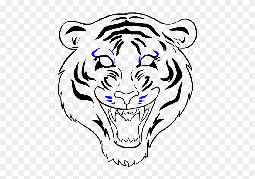 678 X 600 24 - Tiger Face Drawing Easy Clipart #182050
