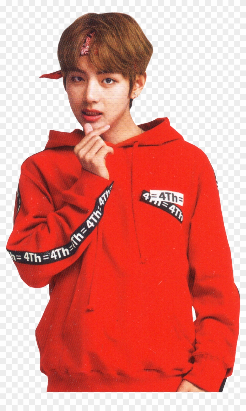 Taehyung Sticker - Bts V Wearing Red Clipart #183442