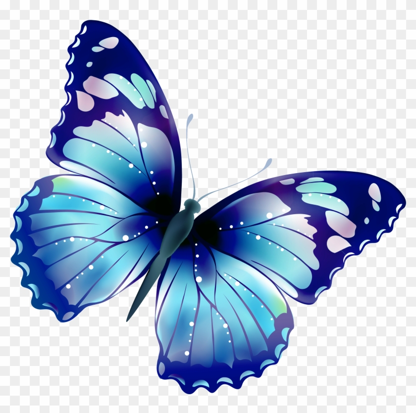 Luna Moth Clipart Transparent - Blue Butterfly Clipart - Png Download #183615