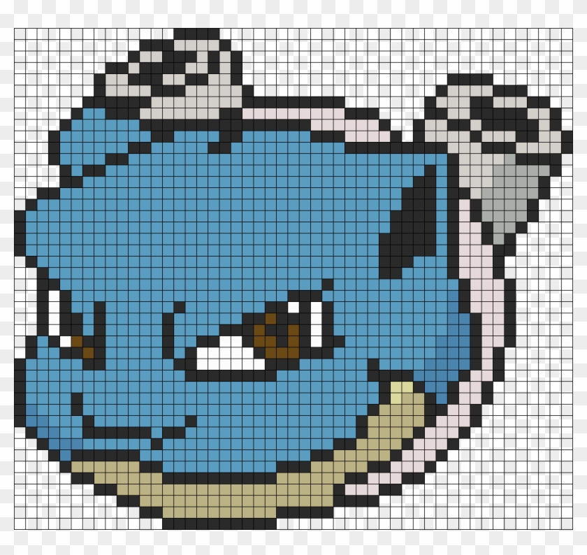 Pokemon Battle Trozei Blastoise Perler Bead Pattern - Pixel Art Blastoise Face Clipart
