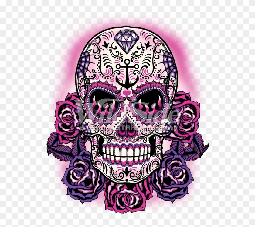 Pink Sugar Skull - Pink And Purple Sugar Skull Clipart #183732
