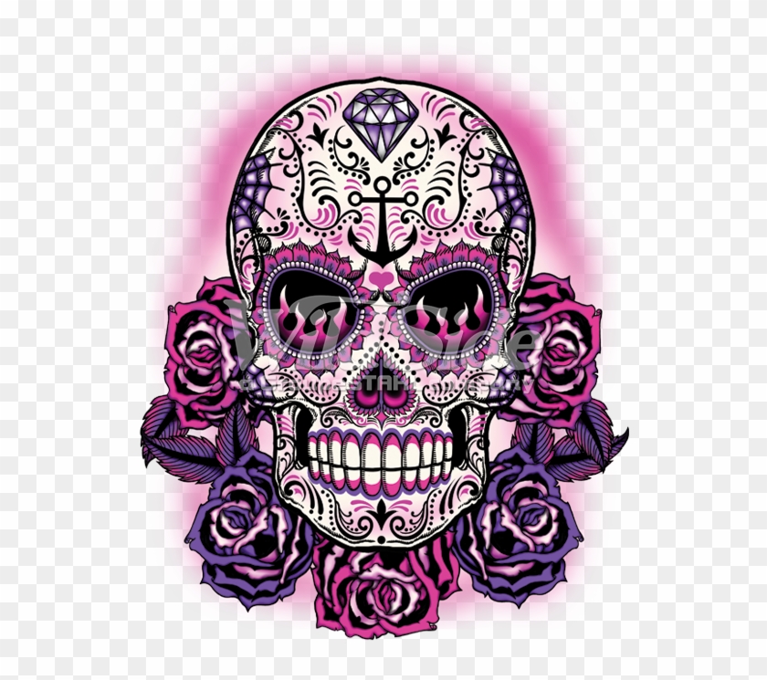 Pink Sugar Skull - Pink And Purple Sugar Skull Clipart