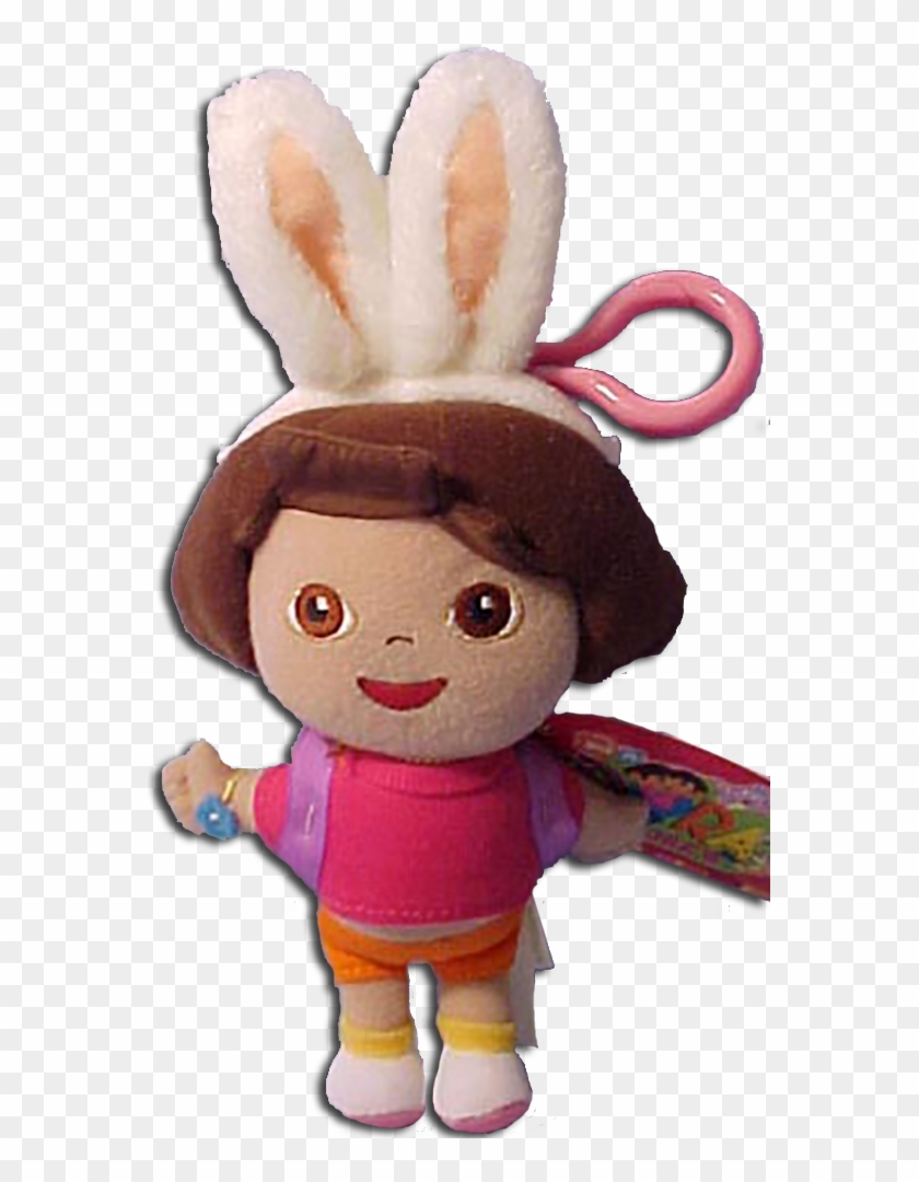 Easter Dora The Explorer With Bunny Ears Plush Clip - Stuffed Toy - Png Download