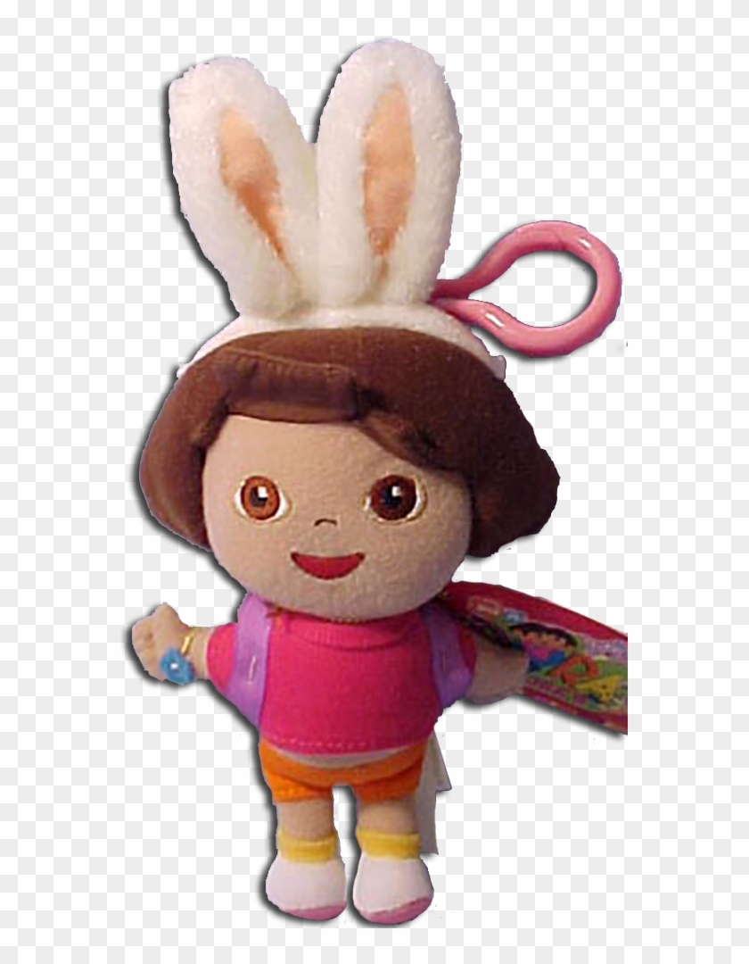 Easter Dora The Explorer With Bunny Ears Plush Clip - Stuffed Toy - Png Download #184146