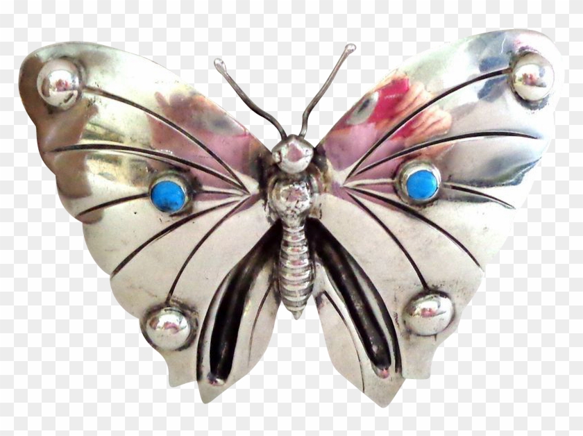 Silver Butterfly Png - Brooch Clipart #184150