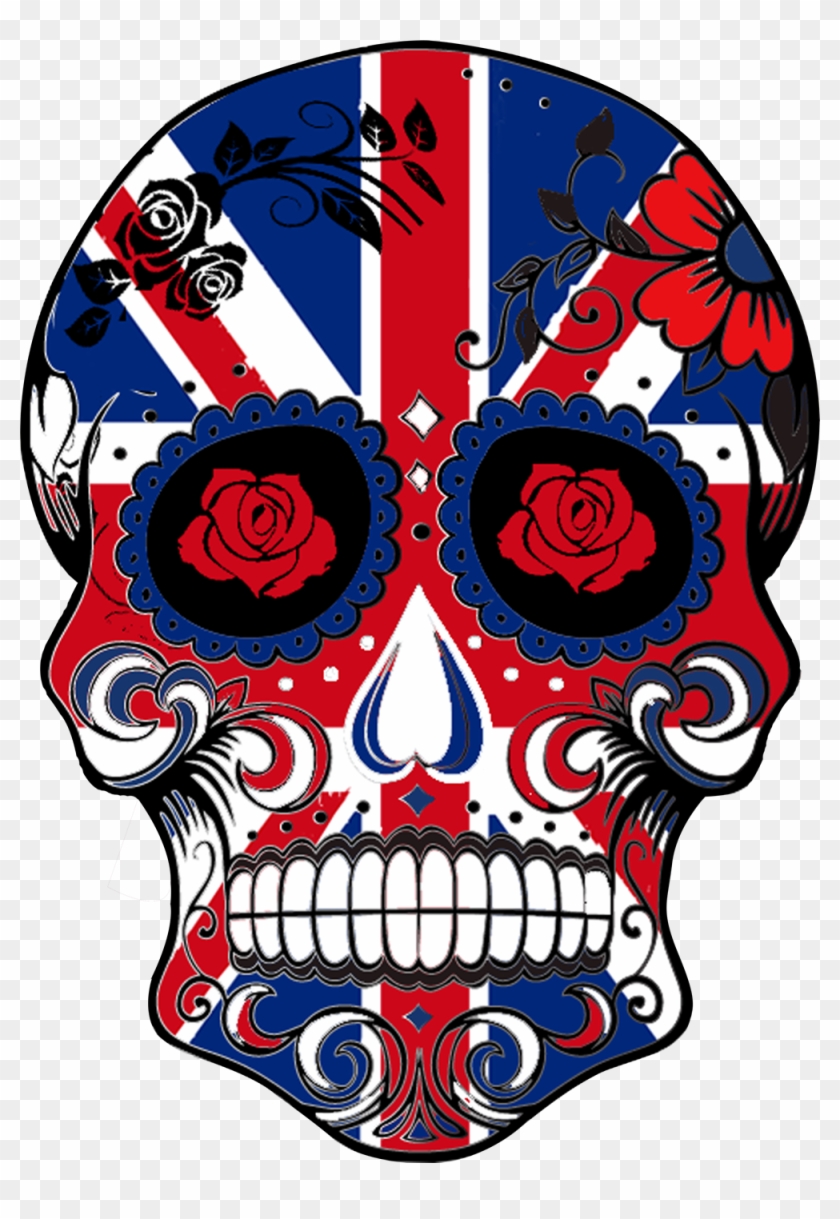 11 Best Sugar Skull Flags Of The World Images - Sugar Skull Union Jack Clipart #184273