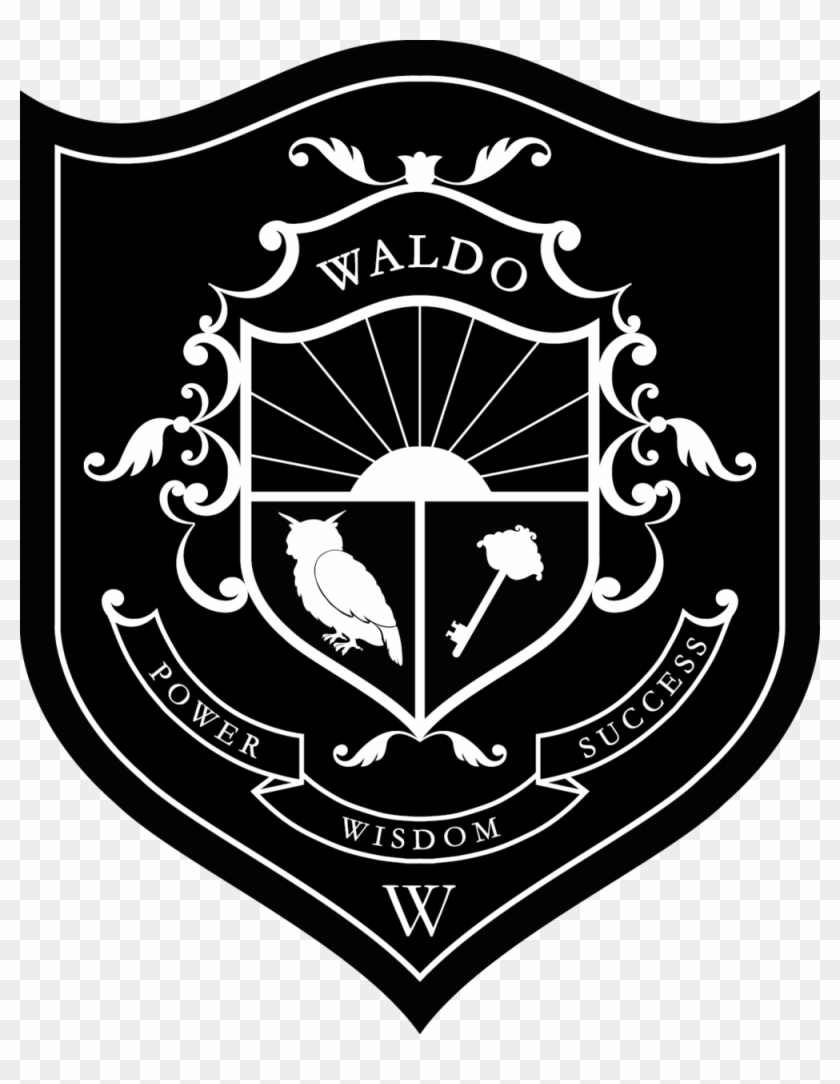 Waldo Crest Black And White B , Png Download - Waldo School Clipart #184762