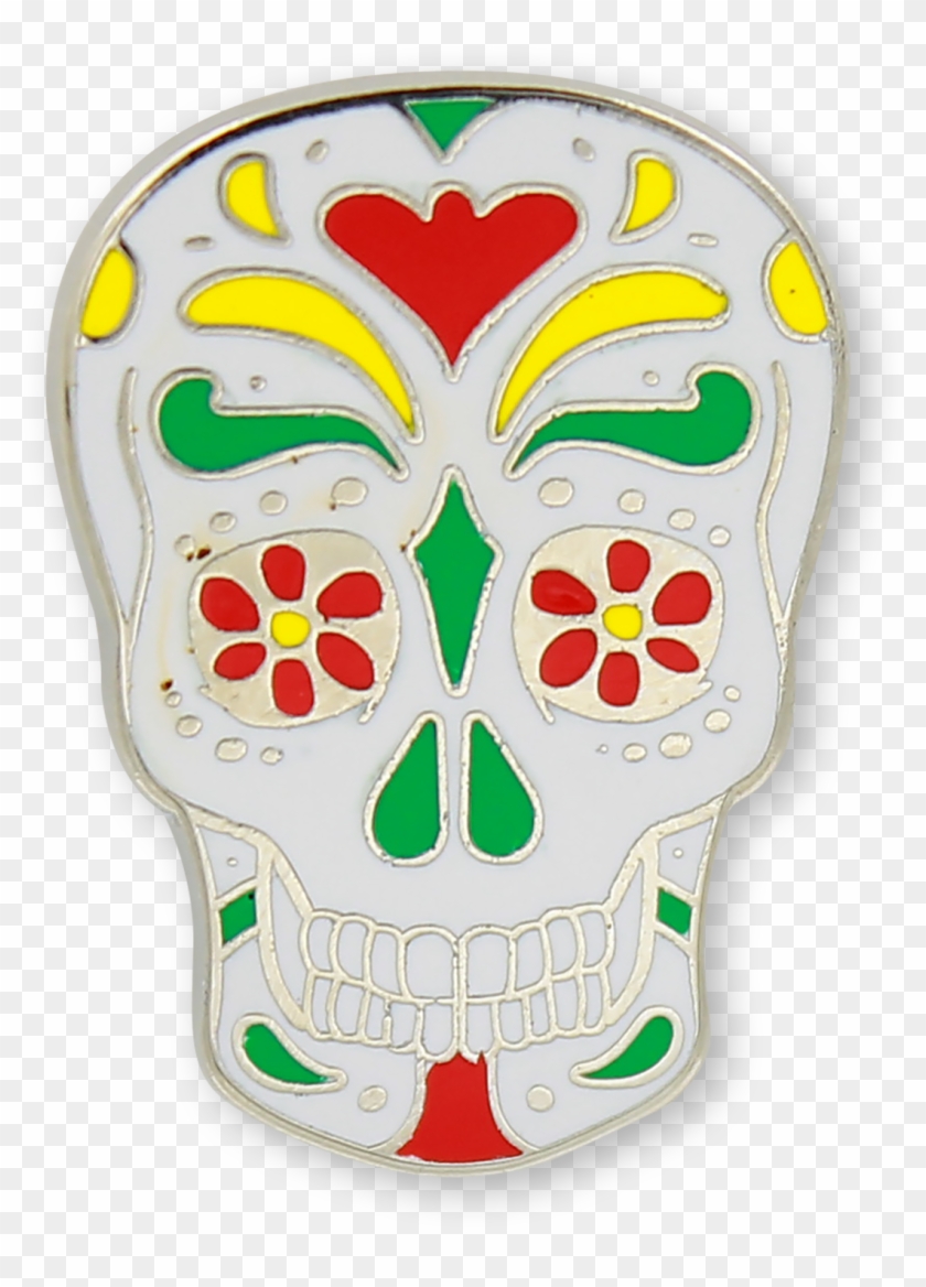 Sugar Skull Enamel Pin - Skull Clipart