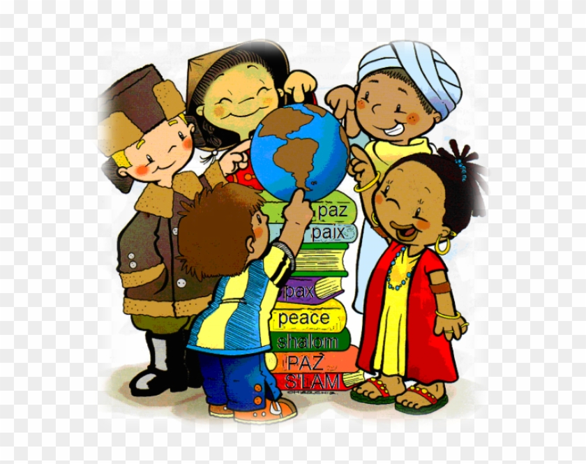 Kids Around World Pointing To It - Trabajo Como Produccion Simbolica Clipart