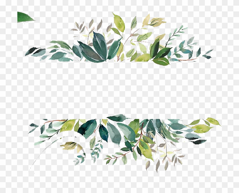 Free Watercolor Leaves Banner - Watercolor Leaves Border Png Clipart #185330