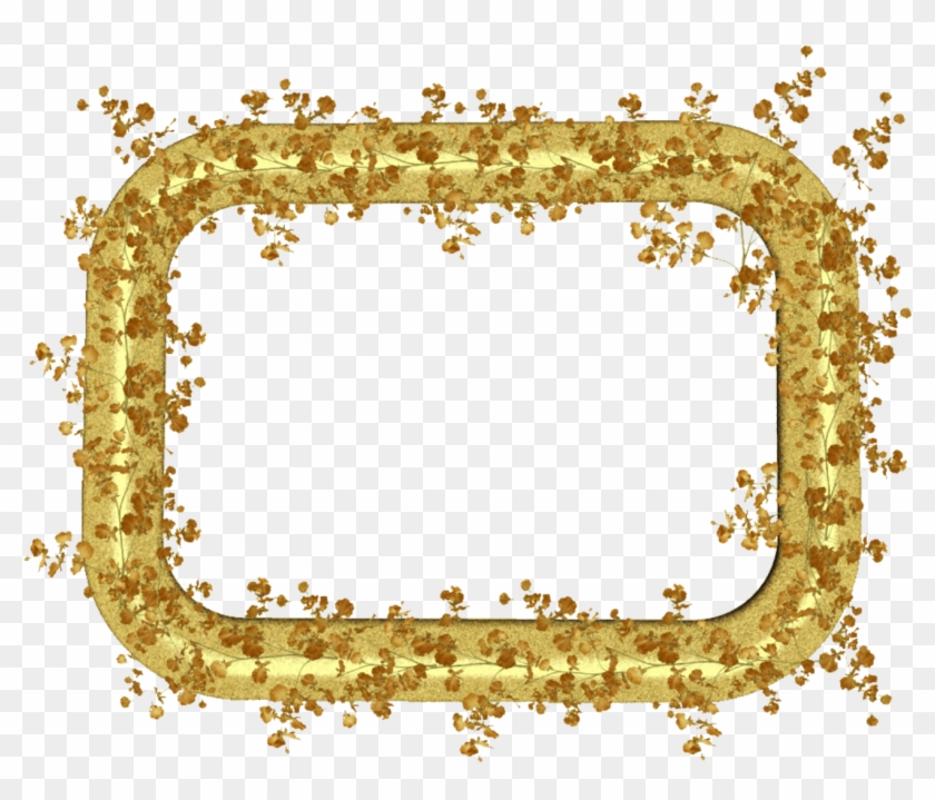 Gold Transparent Png Frame With Gold Leaves - Clip Art #185545