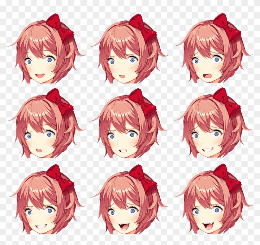 Yandere Sayori Head Sprite Clipart
