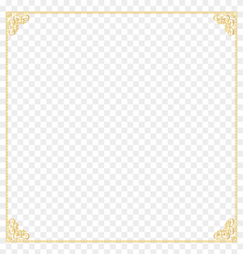Golden Border Frame Transparent Clip Art Image - Png Download