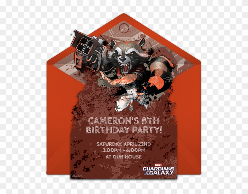 Gotg Rocket Raccoon Online Invitation - Poster Clipart #185905