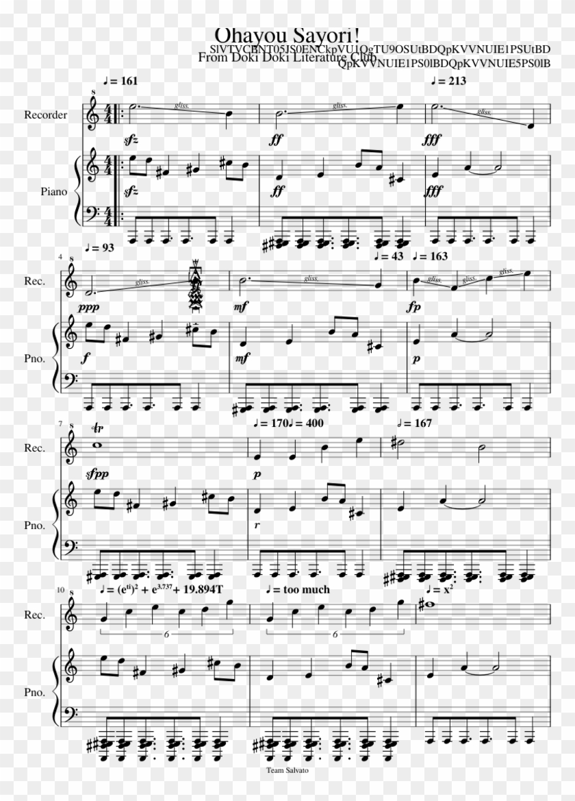 Ohayou Sayori - April Fools Sheet Music Clipart