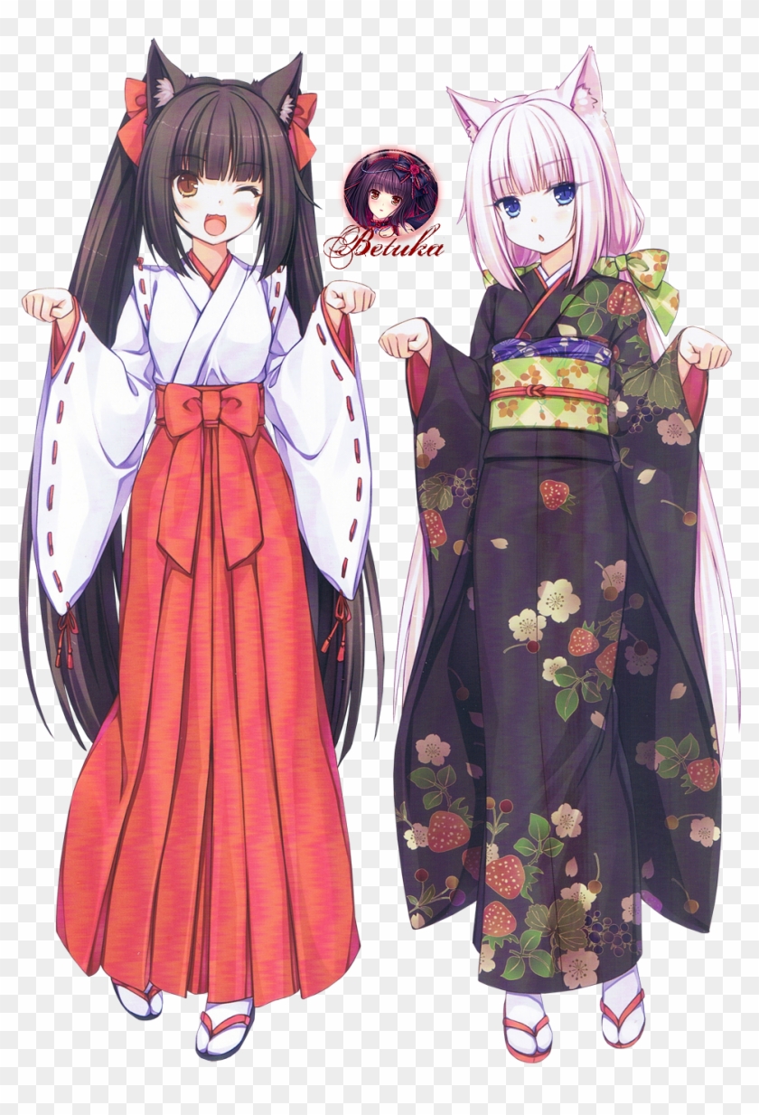 Renders Chocola Vanilla Kimono Sayori Neko Paradise - Neko Girl Anime Chocola Vanilla Clipart