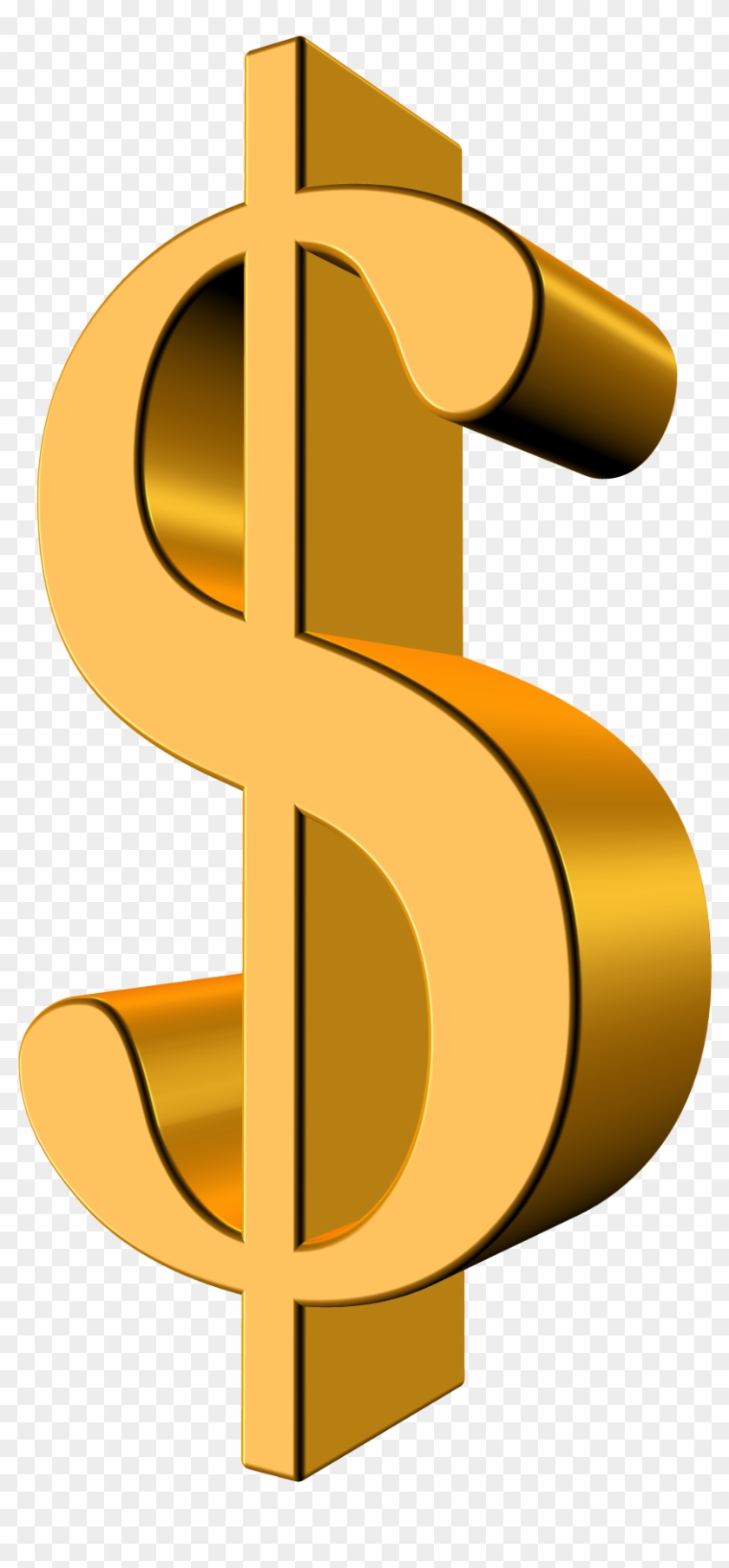 Gold Dollar Png Transparent Image - Transparent Background Dollars Png Clipart