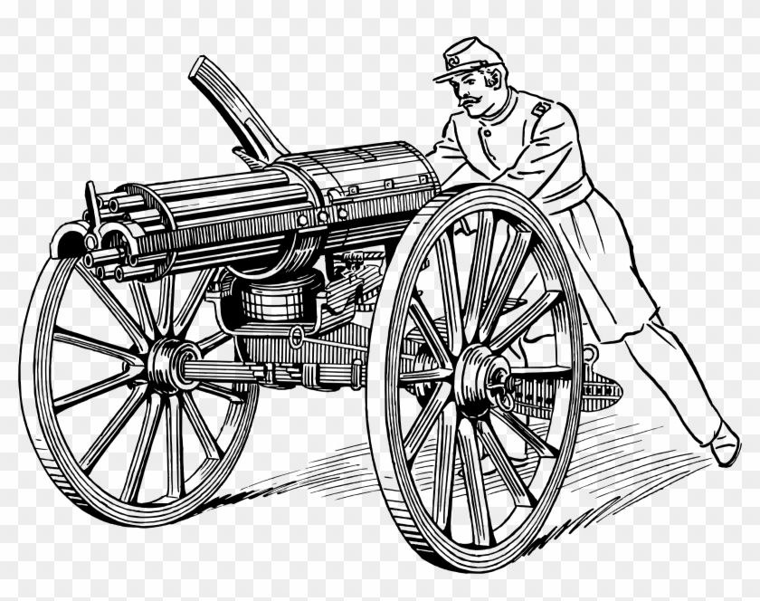 Clip Free Library Civil War Cannon Clipart - Gatling Gun Clipart - Png Download