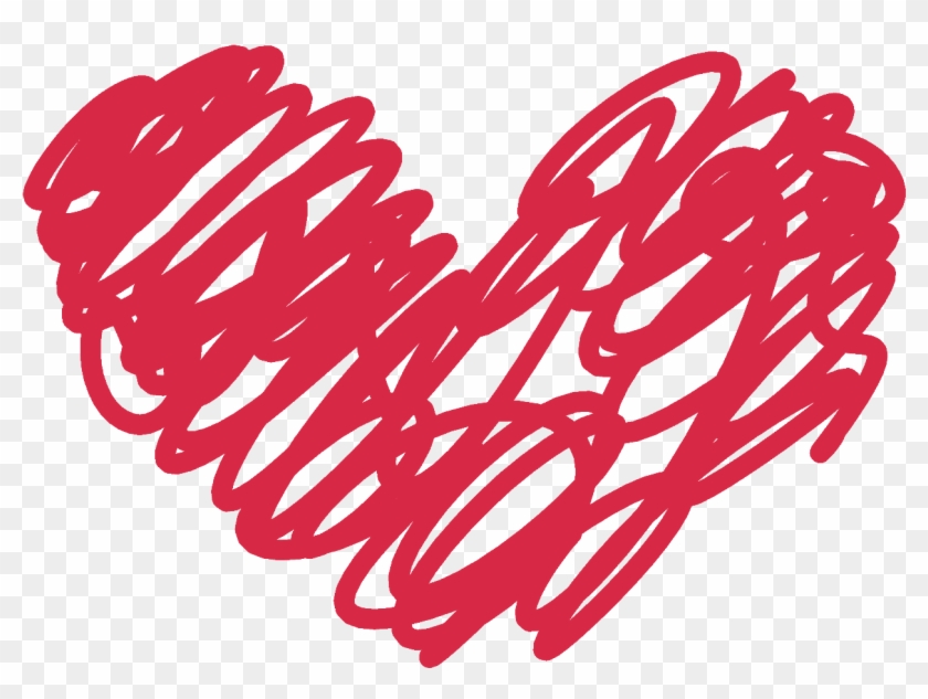 Red Heart Doodle Png , Png Download - Doodle Hearts Png Clipart #187291
