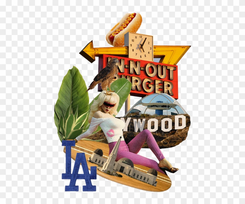 Collage Of Los Angeles With Surf Board And Hollywood - Poster Clipart #187461